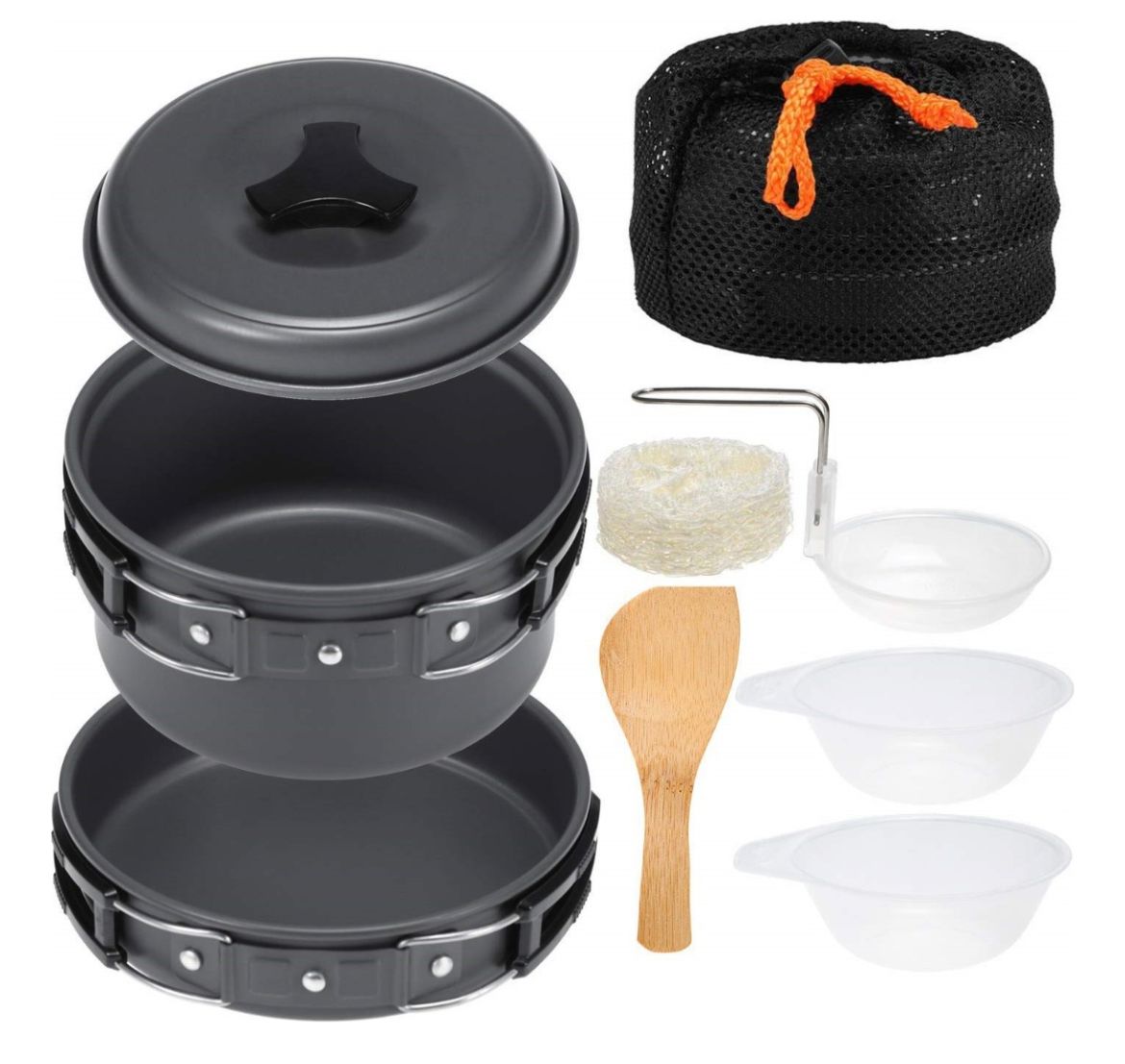 Marmita de Aluminio Teflonado – Set Camping para 2 Personas