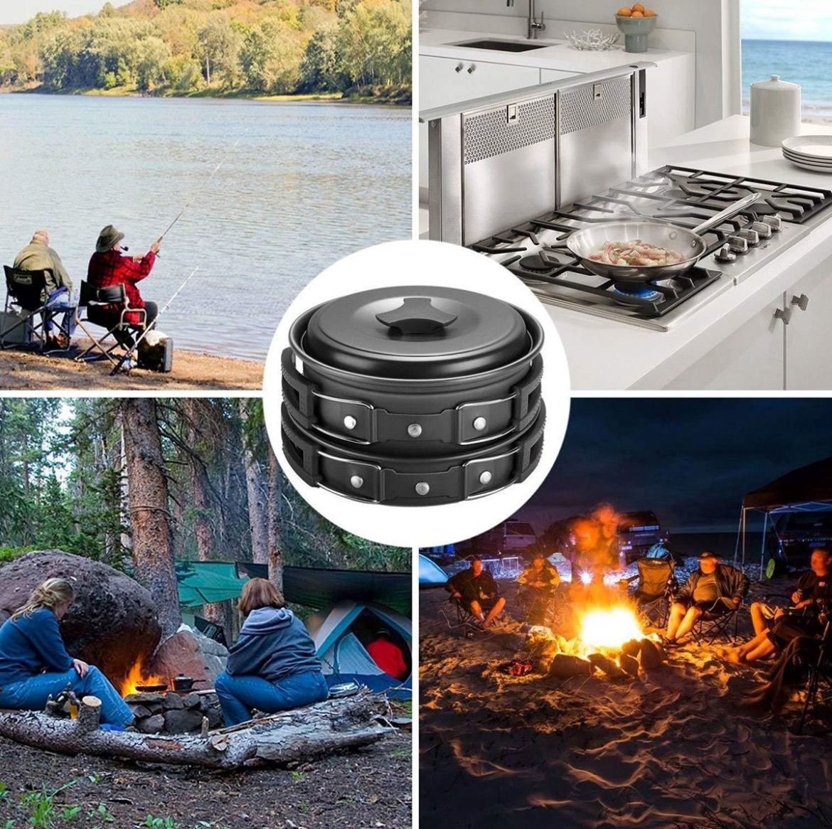 Marmita de Aluminio Teflonado – Set Camping para 2 Personas - Imagen 2